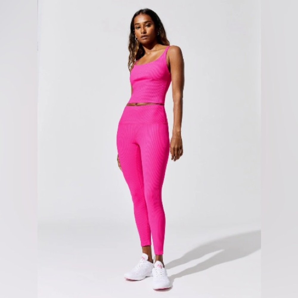 Carbon38 Pink Ribbed Tank Top - Picture 3 of 6